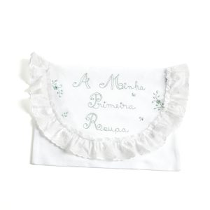 First white embroidered garment bag