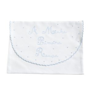 First outfit bag blue embroidery