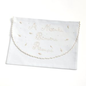 First clothes bag beige leaves